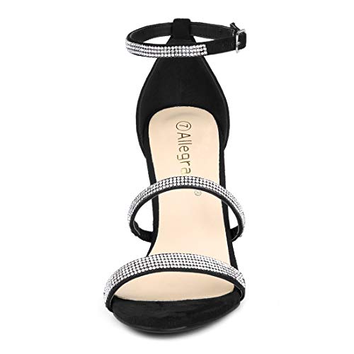 Allegra K Women's Rhinestone Ankle Strap Stiletto High Heels Sandals3