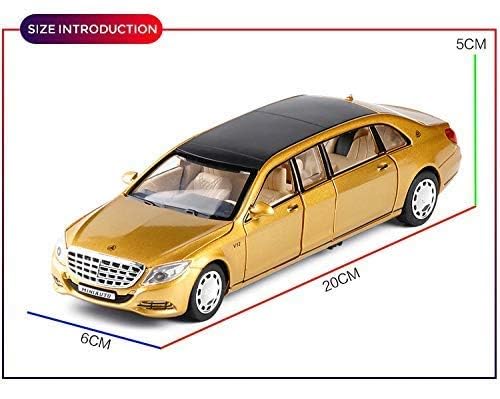 Image of 1:32 Scale Mercedes Maybach S600 Limousine Toy Car | Metal Pullback Diecast Car for Kids with Openable Doors, Sound, Light Effects Toy for Car (Color As Per Available),black