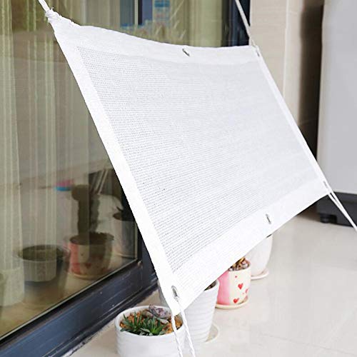 GSKC Shade Cloth White UV Resistant Sunblock Shade Cloth 80% Shading Rate Shade Net with Grommets for Greenhouse Garden Patio Fence Privacy Screen