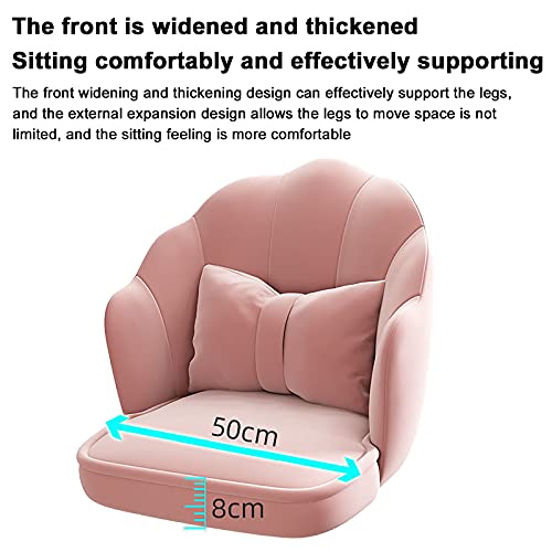 Chaise de bureau ergonomique blanche en velours confortable dossier pétale - 4