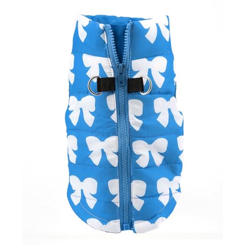 Image of SMALLLEE LUCKY STORE Dog Coat with D-Ring for Small Dogs, Dark Blue, L