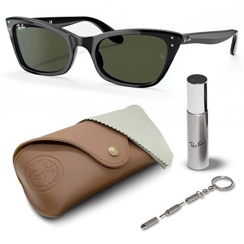 Ray-Ban RB2299 LADY BURBANK Cat Eye Shaped Non-Polarized Sunglasses for Women – Includes Official RAYBAN Eyewear Kit – Ideal Formal & Casual Wear Sunglasses – Green Lens