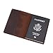 Leather Passport Cover - Passport Holder Case for Men & Women - Brown