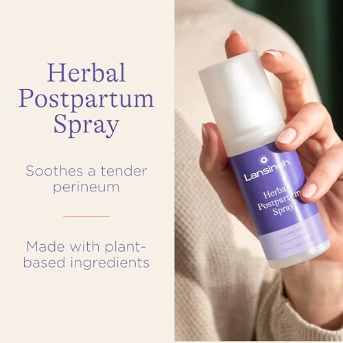 Image of Lansinoh Postpartum Recovery Essentials Kit | 8-Piece New Mom Gift Set with Peri Bottle, Herbal Spray & Ice Packs for Soothing After Birth Care