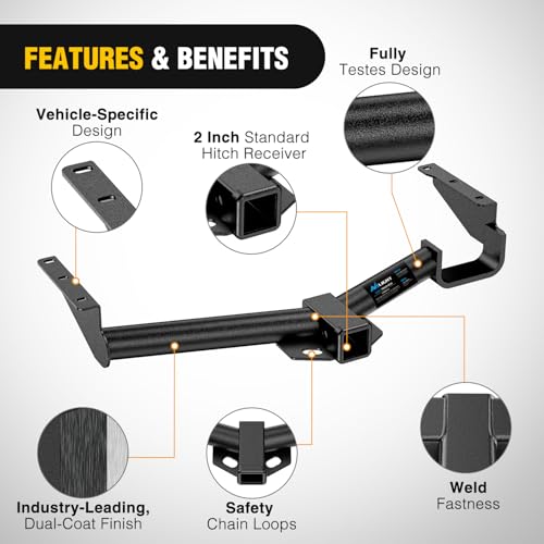 Image of Nilight Class 3 Trailer Hitch 2 Inch Receiver for 2004-2007 Toyota Highlander; 2004-2006 Lexus RX330 ; Lexus RX400h 2006-2008; Lexus RX350 2007-2009; Multi-Fit Hitch Ball Mount Cargo Carrier Bike Rack