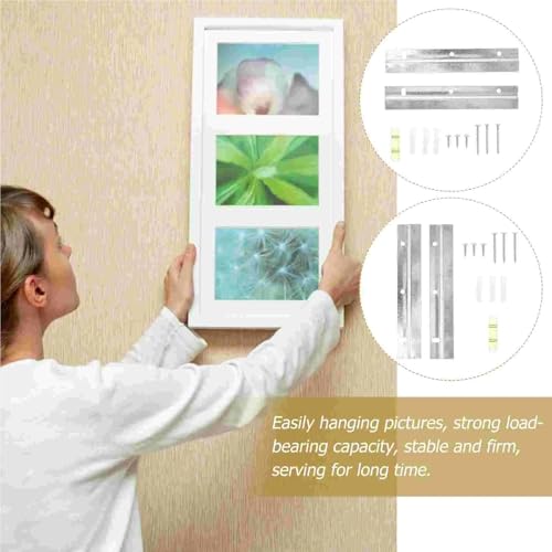 Image of Cleat Picture Hanger 6 Pcs Wall Hanging Photo Frame Interlocking Bracket Kits Clothes Racks Clothing Hardwares for Mirrors Iron Cleat