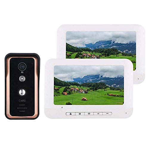 2 Monitor 7-Zoll-Farb-Video-Intercom-Türsprechanlage Mit RFID-Kartenleser HD-Türklingel 1000TVL IR-Cut-Kamera