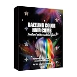 Festliche Haarkreide-Kämme mit 8 Farben waschbare temporäre Glitzerhaarfarbe für Teenager- ideale Geburtstagsparty-Accessoires zur kreativen Haarstyling-Verschönerung (Black, 16x2x19cm)