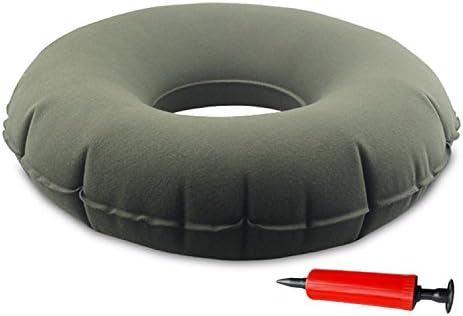Comfort Pal Donut Cushions - The Original Heavy Duty18" Inflatable Ring Travel Cushion (Gray) - Perfect for Bed Sores, Hemorrhoid Treatment, Tailbone Pain, Child Birth, and much more.
