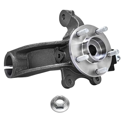 Image of Detroit Axle - Front Left Steering Knuckle for 2010-2013 Ford Transit Connect 2011 2012 Steering Knuckle & Wheel Bearing Hub Assembly Driver Side Replacement