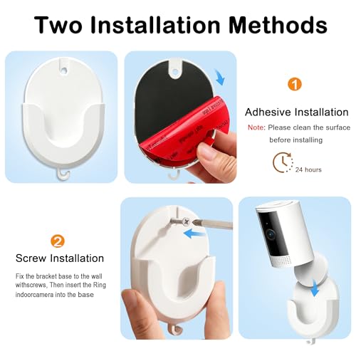 Image of 3 Pack Ring Indoor Cam Wall Mount Bracket, No Drill No Screws Strong Adhesive Blink Camera Wall Mount for Ring Indoor Cam, Indoor Cam Plus, Blink Outdoor 4, Outdoor 2K+, Mini, Mini 2K+ -White
