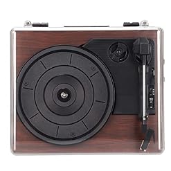 Tourne-Disque Vinyle sans Fil, Tourne-Disque avec Sortie StéRéo, Haut-Parleur 3 Vitesses IntéGré avec Cache Anti-PoussièRe pour Ordinateur Portable (Prise UE) - Les Beatles, Paul McCartney, John Lennon, RIngo Starr, George Harrison