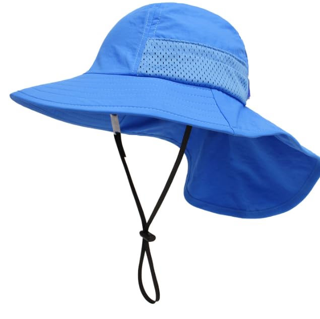 Image of Toddler Baby Sun Hat Kids Summer Beach Essentials Adjustable Beach Hats with Bucket Wide Brim for Boys Girls Age 0-14 Years