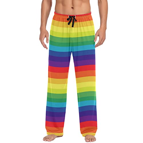 Pantalon de détente rayé arc-en-ciel homme XXL aux couleurs vives et tissu fluide