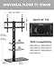 FITUEYES Universal Floor TV Stand for 32-65 Inch TVs Height Adjustable and Swivel TV Stand with Mount Tempered Glass Base Hold Up to 110 Lbs, Black