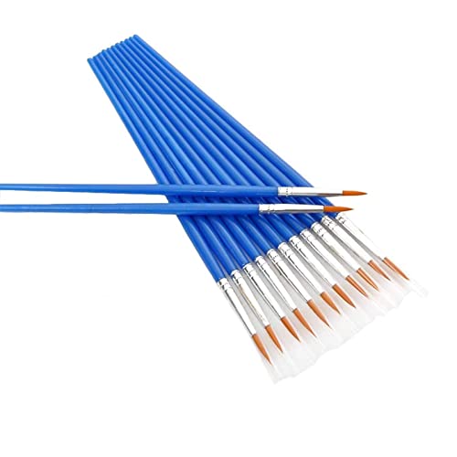 50 Pcs Pointed Round Brushes Set For Kids/Students/Starter/Teens/Children ，Detail Paint Brushes Bulk For Art Class Painting/Painting Party/Acrylic Oil Watercolor，Short Plastic Handle Paintbrushes #TOP5