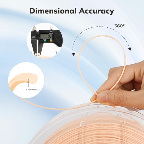 Image of AMOLEN 3D Printer Filament PLA - 1.75mm PLA High-Speed Filament Peach Fuzz PLA, 1KG /2.2lb, Dimensional Accuracy + /- 0.02 mm, Smooth & Non-Tangle, Fits For Most FDM 3D Printer, Supporting Up to 500mm /s