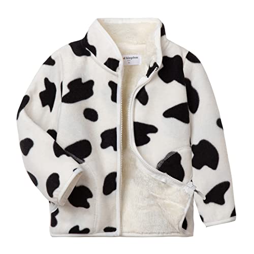 Mud Kingdom Girls Boys Polar Fleece Jacket Fur Lined Stand Collar Unisex Kids Full Zipper