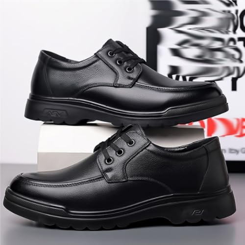 Business Classic Dress Anti-Slip Block Heel Oxfords Leather Lace Up Shoes for Commuting Thanksgiving Christmas Year Party Daily4