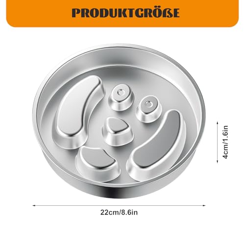 Antischlingnapf Hunde Edelstahl - Anti Schling Napf Hund Ø22cm Slow Feeder aus 304 Edelstahl, Metall Schlecknapf für Schnelle Esser, Spülmaschinengeeignet & Langlebig, für mittelgroßer Hund