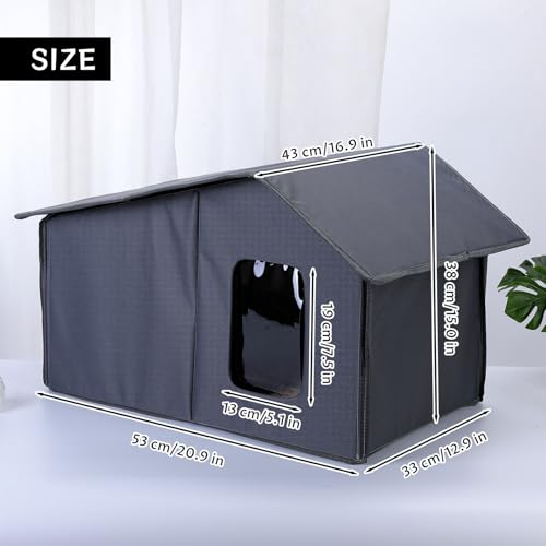Niche d'extérieur pour chat imperméable et pliable avec tapis lavable