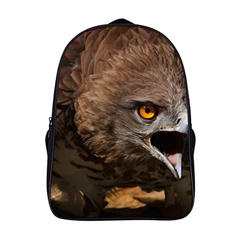 Sac d'école unisexe Animal Eagle à motif 3D cool pour ados et garçons