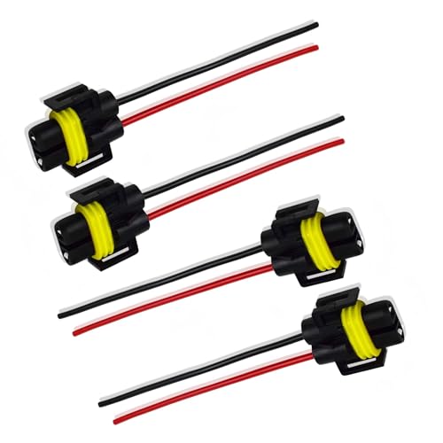 WZP 4PCS Female Adapters Wiring Harness Sockets, 9005 9006 9012 HB3 HB4 Bulb Socket, Head light Connector Wiring Harness Socket, Lampholder Pigtail Plug Replacement for Fog Light