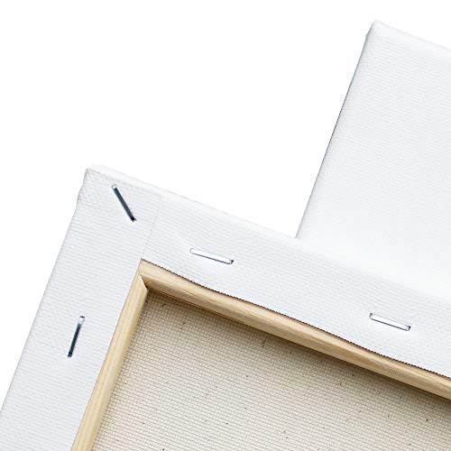 Image of FIXSMITH Stretched White Blank Canvas - 11x14 Inch, 8 Pack, Primed,100% Cotton,5 /8 Inch Profile of Super Value Pack for Acrylics,Oils & Other Painting Media