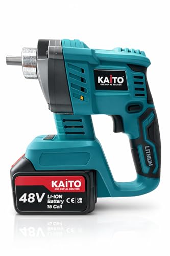Image of KAITO Cordless Concrete Vibrator 48 V Li-ion | 3200 RPM High-Speed Concrete Compactor | 15-Cell 6.0 Ah Two-Battery Powered Portable Vibrating Tool with Fast Charger | Model 25-35 (Rod Not Included)