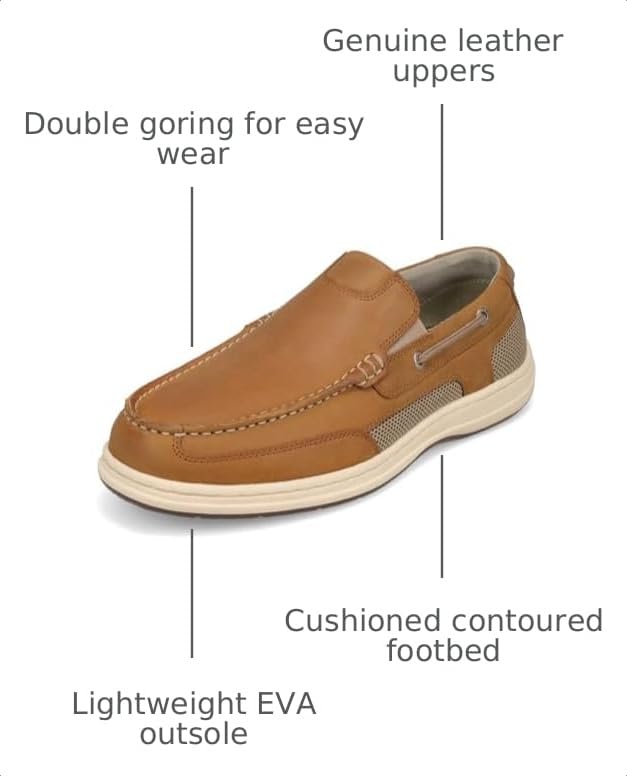 Image of DOCKERS Mens Tiller Classic Leather Casual Boat Shoes