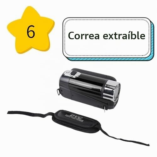 Videocámara con Cámara de Video, 16x 1080P 30FPS Vlogging Camera Recorder con Pantalla Giratoria TFT de 2,7 Pulgadas, Luz de Relleno, Altavoz Integrado, Compatible con 32 GB, para (Negro)