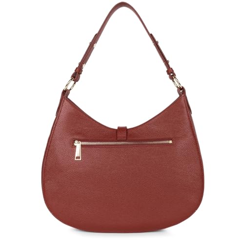 Sac besace LANCASTER Milano Horizon grand format en cuir grainé carmin pour femme active - 4