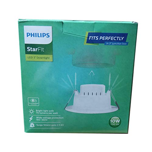 PHILIPS StarFit 10 Watts LED 3 inch Downlight Round Cool White (Junction Box)