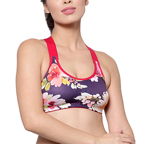 Image of Inner Sense Sports Bra for Women Made with Organic Cotton and Bamboo I Adjustable Padded Bra for Women with Cross Back Strap I Wire Free Medium Impact Innerwear