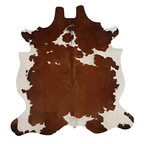 A-Star Brown And White Cowhide Area Rug Premium Quality Natural Cow Skin Leather Rug For Living Room Décor 5Ft X 4Ft (60Inch X 48Inch, 152.4Cm X 121.92Cm) Medium #TOP2
