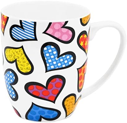 Britto Romero Bone China Coffee Mug, 16.8 oz, Hearts, Artwork Design image 5