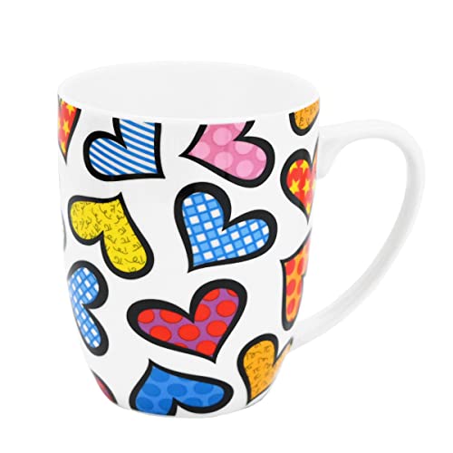 Britto Romero Bone China Taza de Café 16.8 oz Corazones miniatura 1
