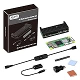 GeeekPi Starter Kit for Raspberry Pi Zero 2W Board, with Pi Zero 2W, Aluminum Case, Copper Heatsink, 20Pin Header, Micro USB to OTG Adapter, Switch Cable and HDMI Adapter