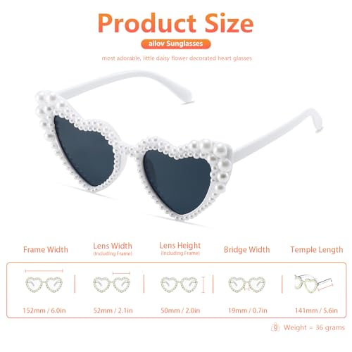 Bridal Pearl Love Heart Sunglasses for Women, Bachelorette Party Glasses, Wedding Bridesmaid Bride Sunglasses4