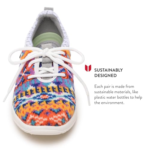 Minnetonka Women’s Eco Anew-Knit Casual Sneakers, Orange Sunset, 7.5 M3