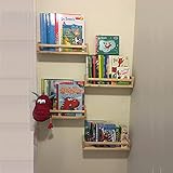 HAPOO Wood Floating Nursery Shelves Wall Mount Shelves for Bathroom Decor Baby Room Bedroom Kitchen...