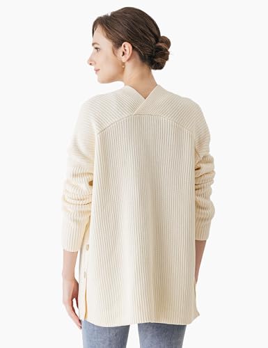 Cable Stitch Women's Cotton Ribbed Button Sweater Cardigan - Open Front Long Sleeve Knit Cover-up Coat2