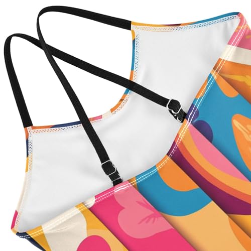 Floral Girls 1 Piece Swimsuit Beach Swimwear Adjustable Shoulder Strap Quick Dry4