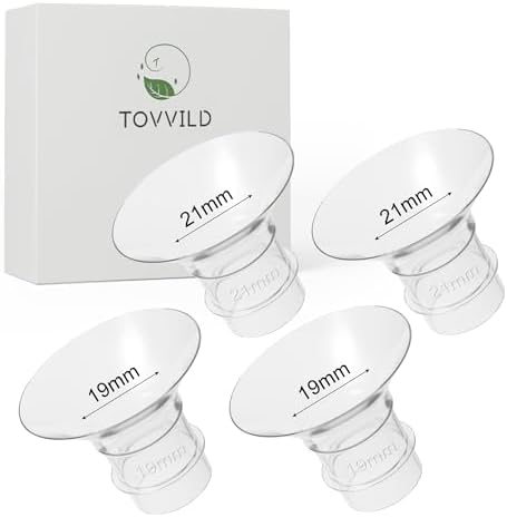 TOVVILD Flange Inserts 19mm 21mm Momcozy S12Pro S9Pro / Spectra/Bellababy Breast Pump, Suitable Medela Freestyle, Harmony, Reduce 24mm Shield/Flange Nipple Tunnel Down to 19/21mm
