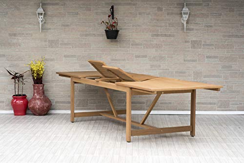 Teak Outdoor Dining Table Extendable for Stylish and Durable Patio Gatherings 3 Amazonia Franklin Patio Extendable Table | Teak Finish | Durable and Ideal for Indoors and Outdoors