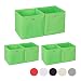 6 x Aufbewahrungsbox Stoff, quadratisch, Aufbewahrung für Regal, Stoffbox in Würfelform, HxBxT: 30 x 30 x 30 cm, grün