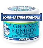 Gran's Remedy Natural Shoe Deodorizer and Foot Odor Eliminator Powder for Men, Women, and Kids, Absorb Sweat and Moisture, Neutralize Smelly Odors, Cooling