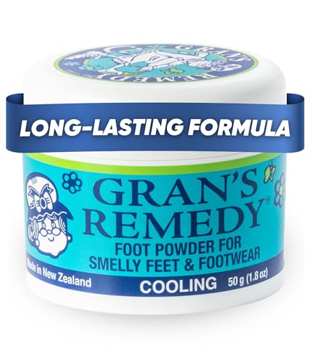 Gran's Remedy Natural Shoe Deodorizer and Foot Odor Eliminator Powder for Men, Women, and Kids, Absorb Sweat and Moisture, Neutralize Smelly Odors, Cooling