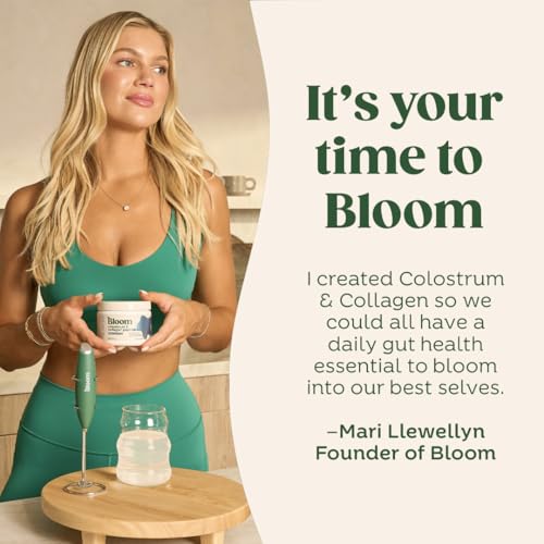 Image of Bloom Nutrition Bovine Colostrum Powder with Vitamin B-12 for Gut Health, Immune Support, Hair Growth & Beauty Supplement | Strawberry, 25 Servings