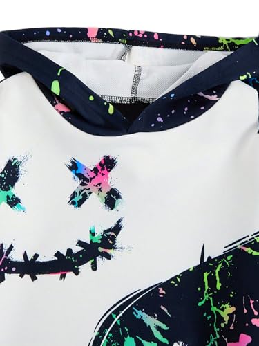 WDIRARA Boy's 2 Piece Outfits Colorful Graphic Print Long Sleeve Hoodie and Sweatpants Set Tracksuit3